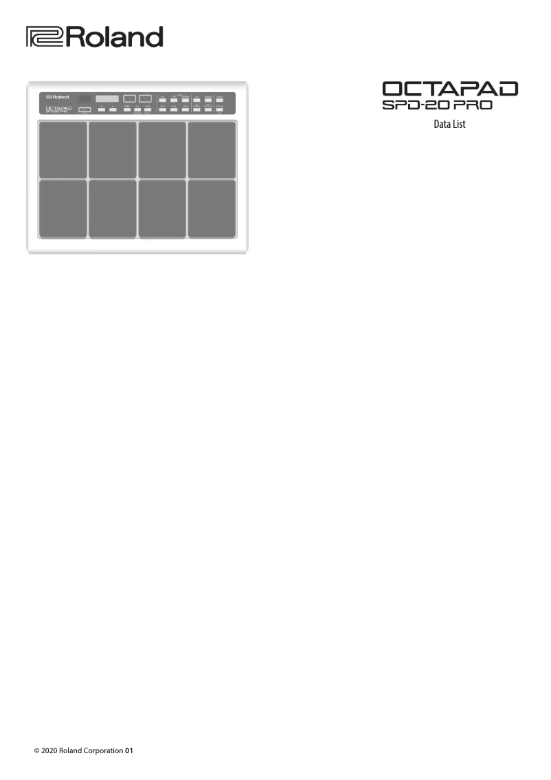 Page n°1 - Fiche technique Roland Octapad SPD-20 PRO