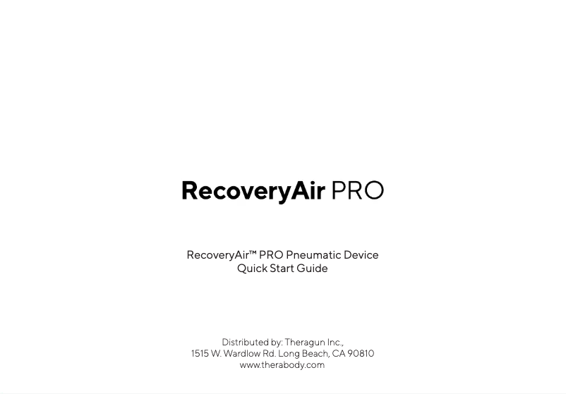 Page n°1 - Guide de démarrage rapide Therabody RecoveryAir PRO