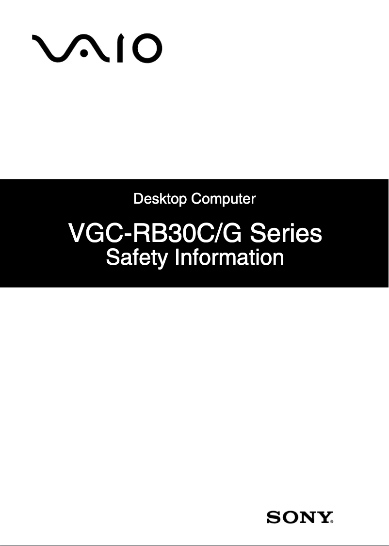 Página 1 del manual Instrucciones de seguridad Sony Vaio VGC-RB39CP
