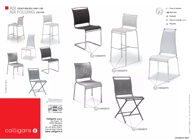 Page 1 de la notice Manuel utilisateur Calligaris .com AIR FOLDING