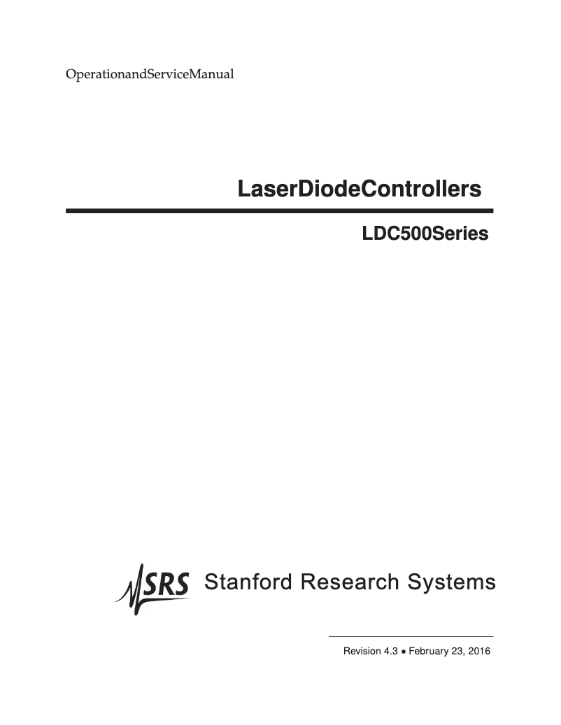 Page n°1 - Manuel utilisateur SRS LDC501