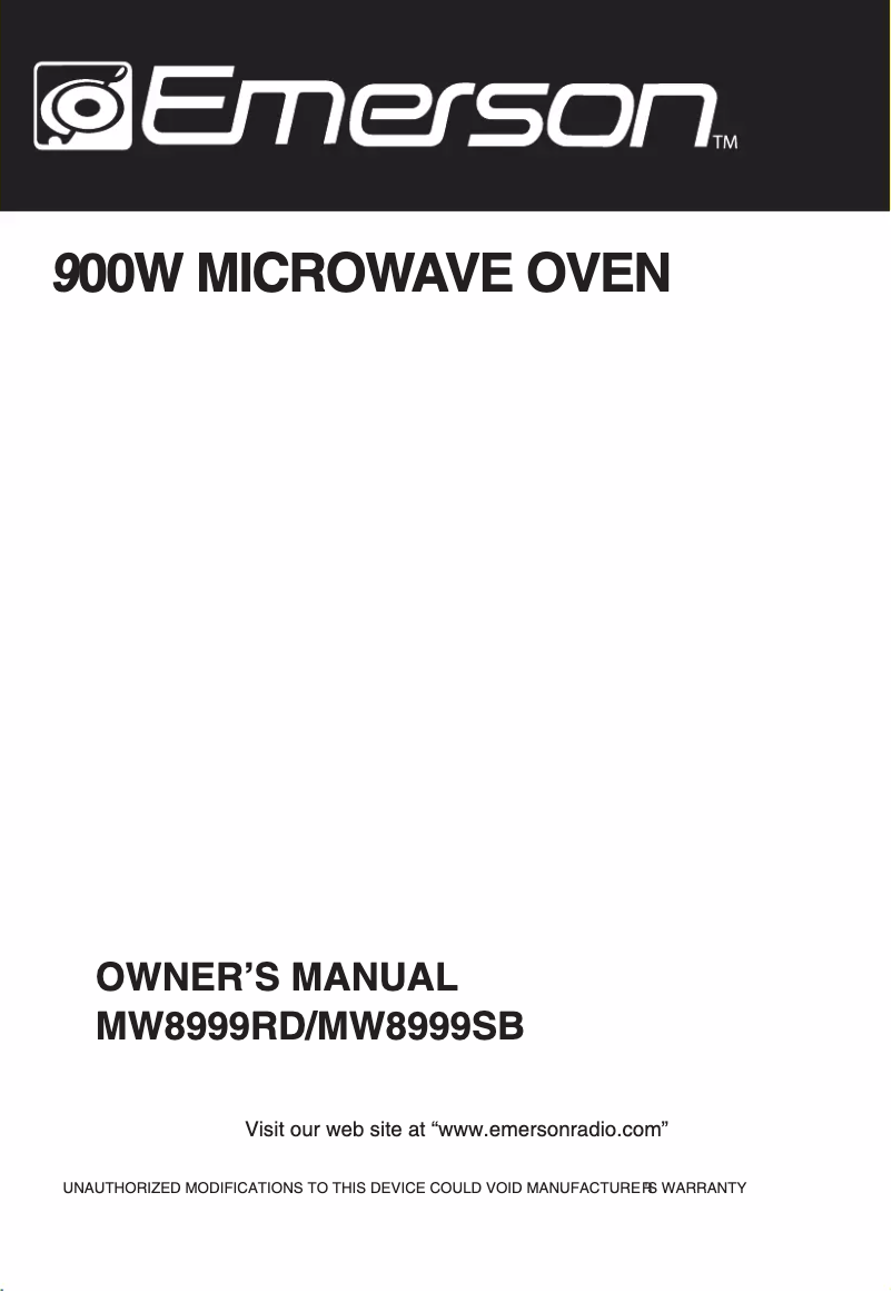 Image de la première page du manuel de l'appareil MW8999SB