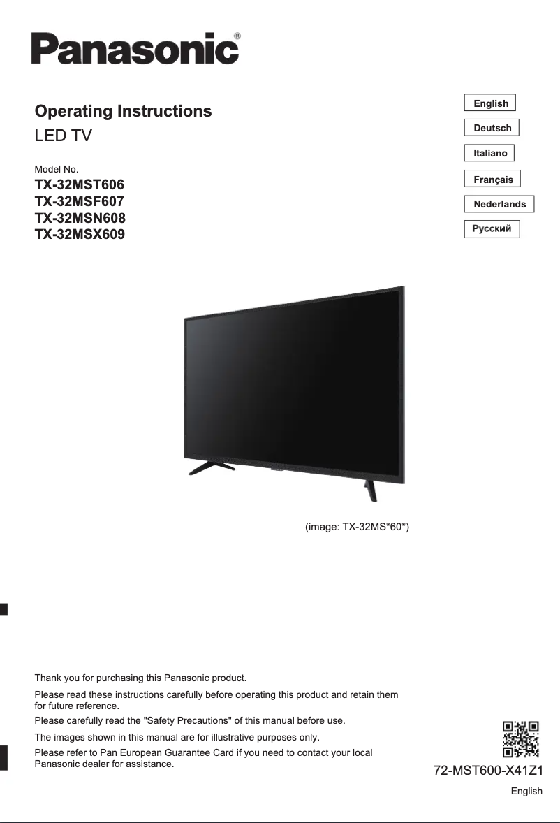 Image de la première page du manuel de l'appareil TX-32MST606