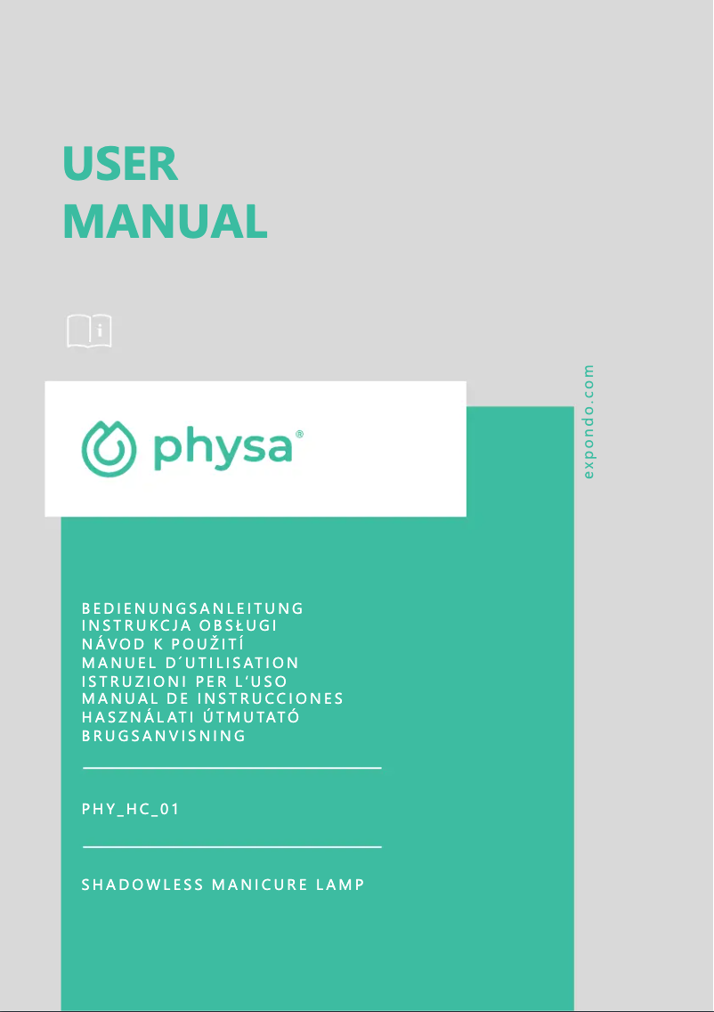 Página 1 del manual Manual de usuario Physa PHY_HC_01