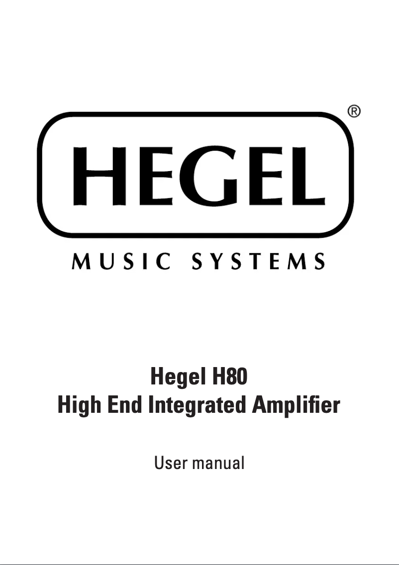 Image de la première page du manuel de l'appareil H80