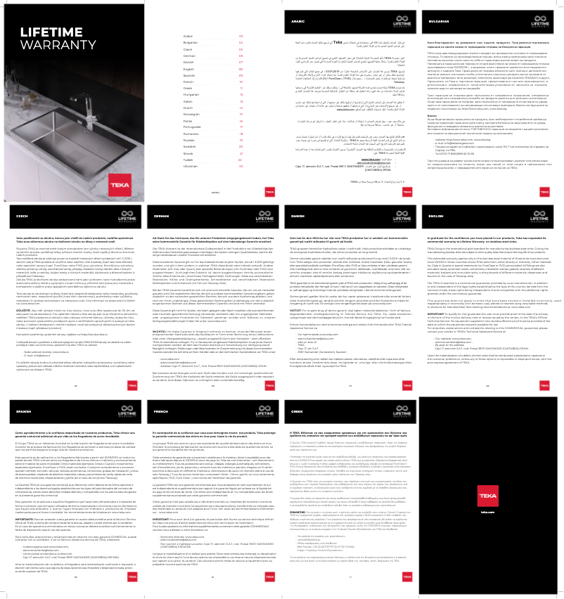 Page n°1 - Manuel utilisateur Teka DM 33.22 1C