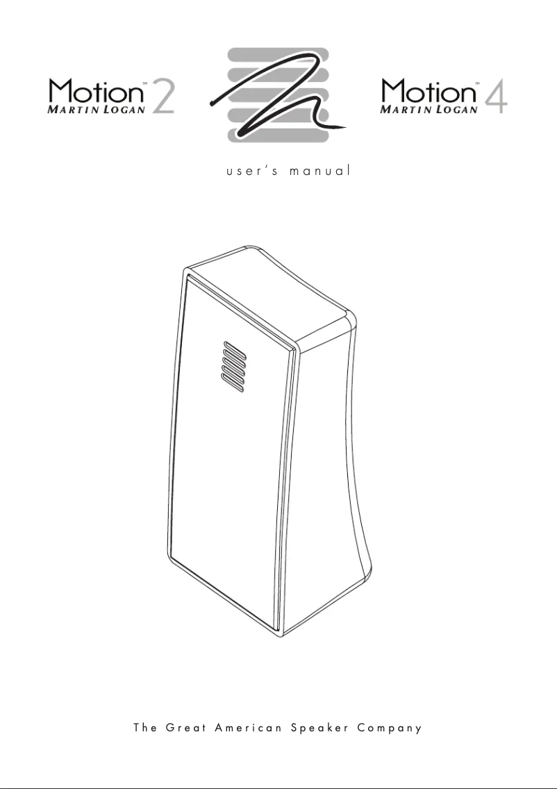 Page 1 de la notice Manuel utilisateur Martin Logan Motion 4