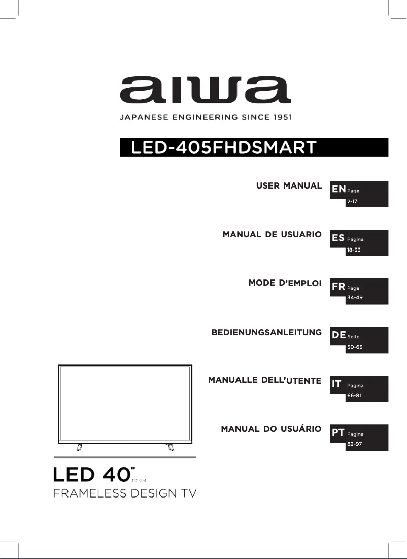 Page 1 de la notice Manuel utilisateur Aiwa LED-405FHDSMART