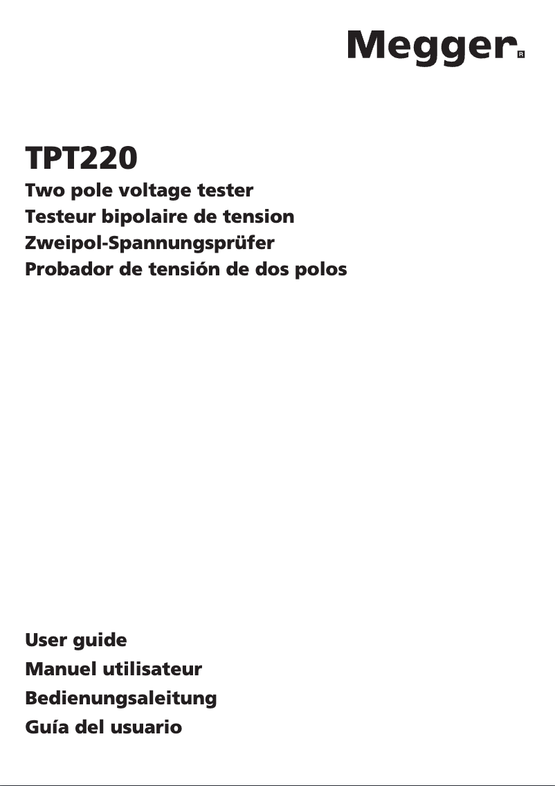 Page 1 de la notice Manuel utilisateur Megger TPT220