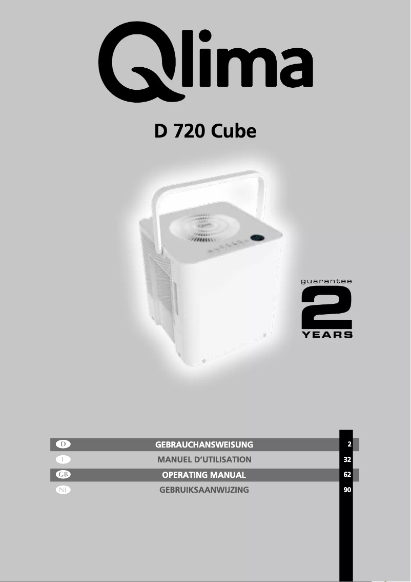 Page n°1 - Manuel utilisateur Qlima D 720 Cube
