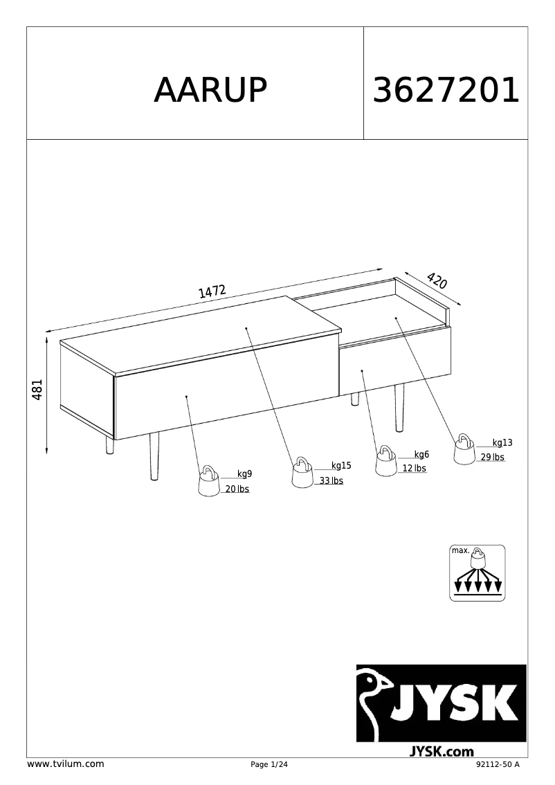 Page n°1 - Manuel utilisateur JYSK Aarup