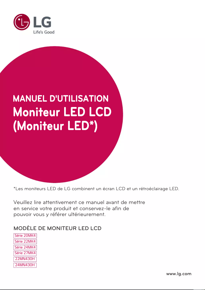 Image de la première page du manuel de l'appareil 20MK400H