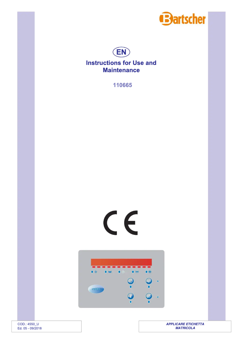 Page 1 de la notice Manuel utilisateur Bartscher TS5500