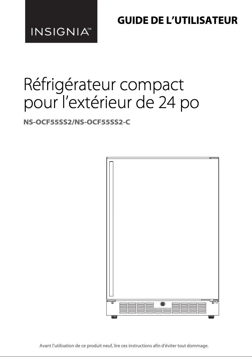 Page 1 de la notice Manuel utilisateur Insignia NS-OCF55SS2