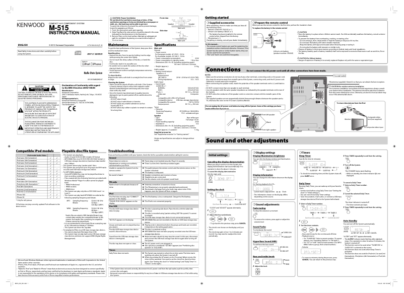 Image de la première page du manuel de l'appareil M-515-B