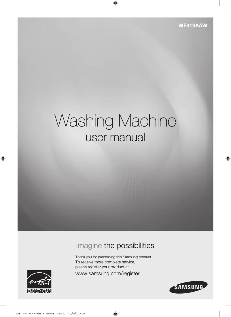 Page n°1 - Manuel utilisateur Samsung WF419AAW/XAA