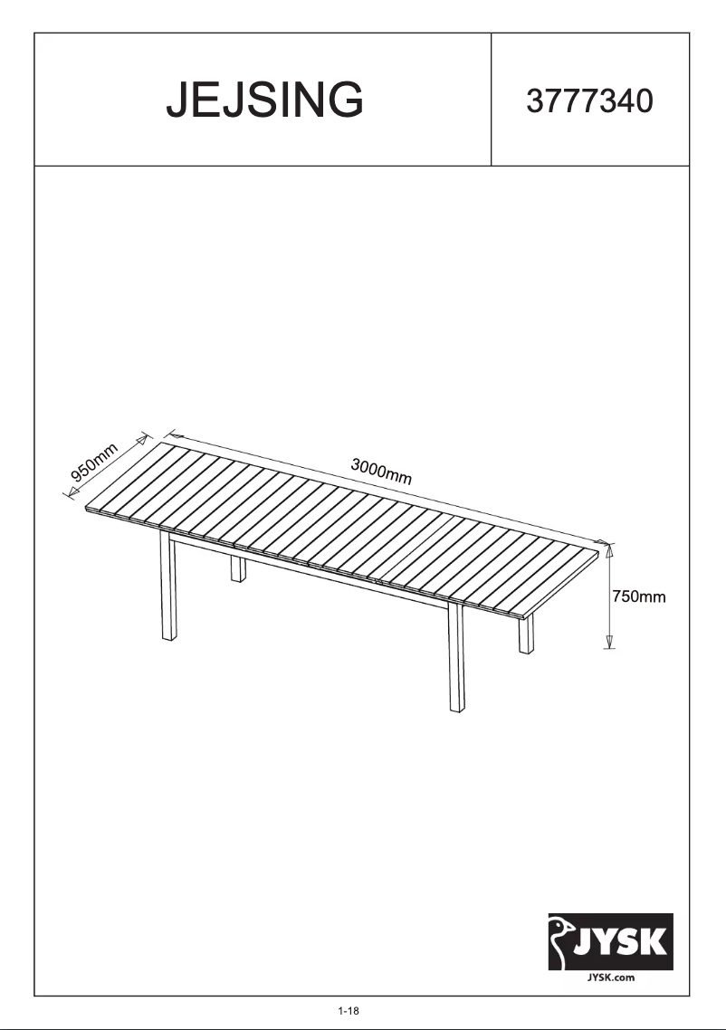 Imagen de la primera página del manual del dispositivo Jejsing (95x300x75)
