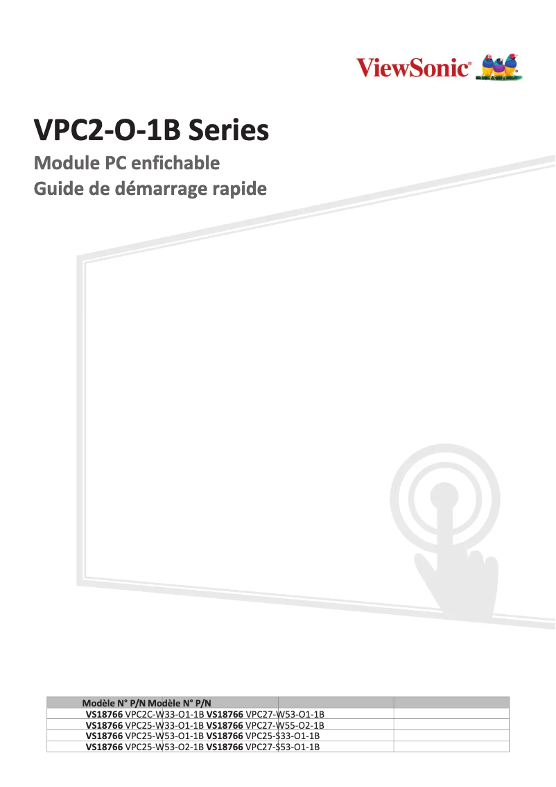 Page n°1 - Manuel utilisateur Viewsonic VPC27-W53-O1-1B