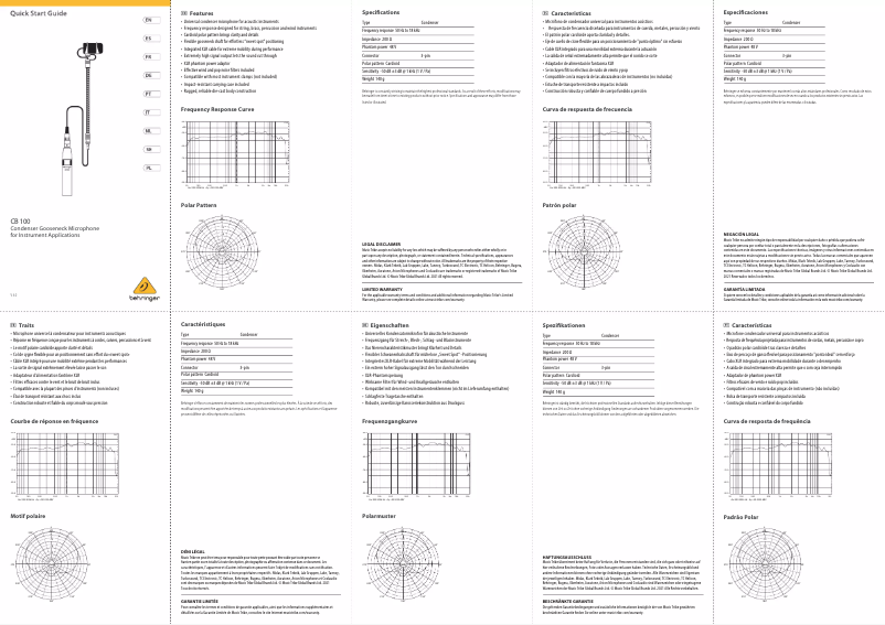 Image de la première page du manuel de l'appareil CB 100