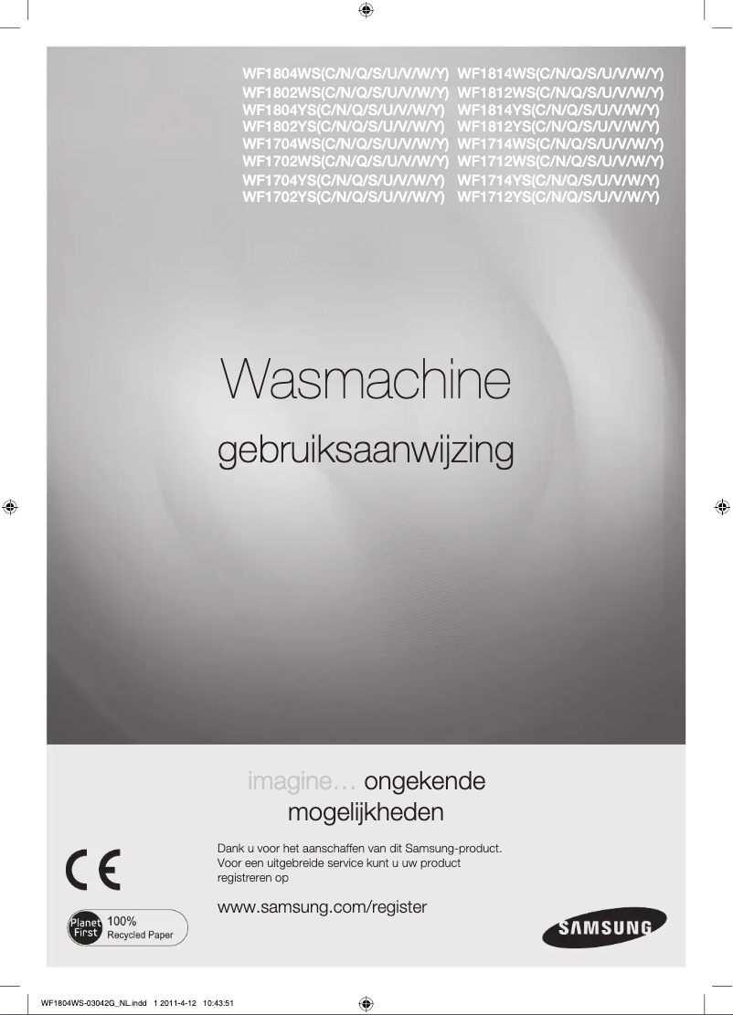 Page 1 de la notice Manuel utilisateur Samsung WF1702WSV