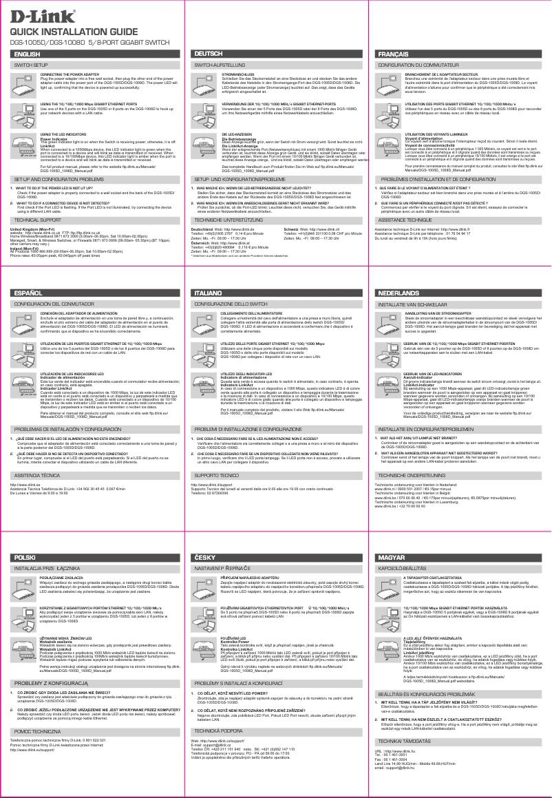 Page n°1 - Manuel utilisateur D-Link DGS-1008D