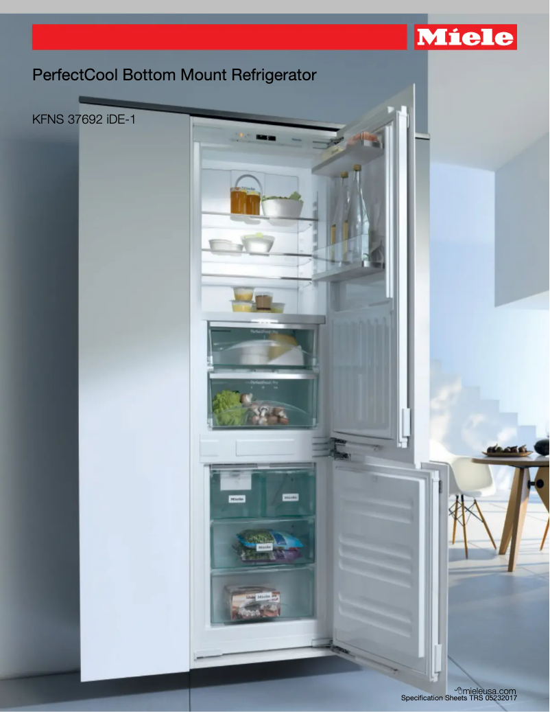 Page 1 de la notice Fiche technique Miele KFNS 37692 IDE-1