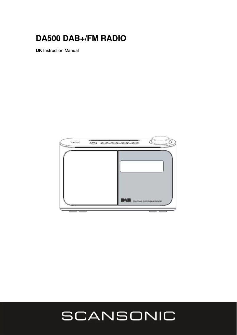 Page 1 de la notice Manuel utilisateur Scansonic DA500