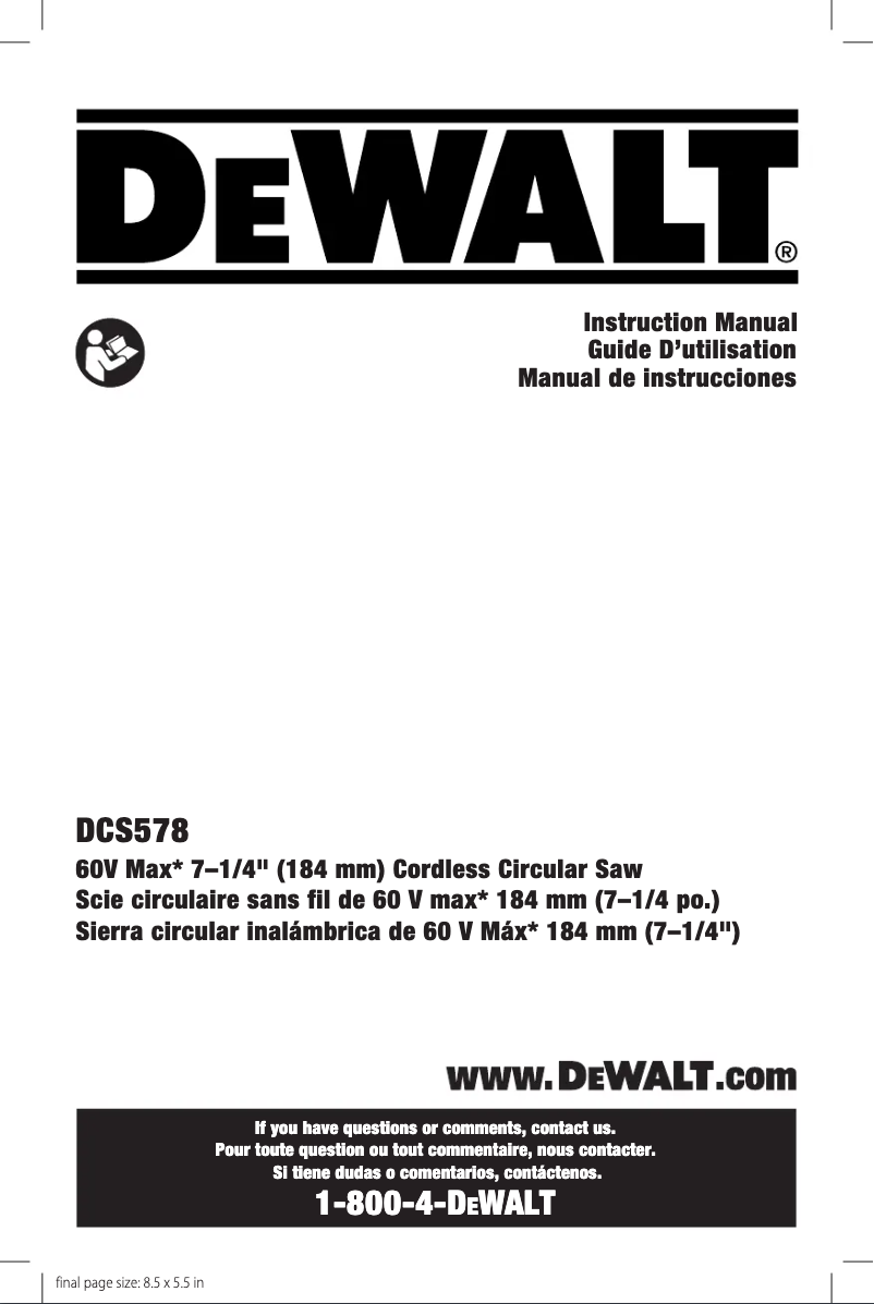 Image de la première page du manuel de l'appareil DCS578