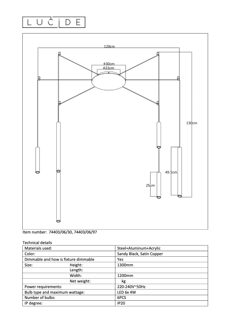 Page 1 de la notice Manuel utilisateur Lucide Lorenz