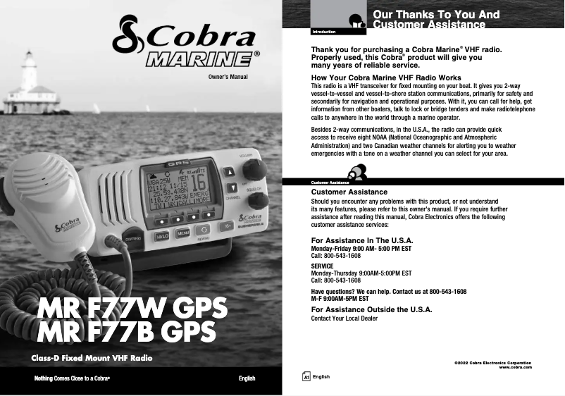 Imagen de la primera página del manual del dispositivo MR F77 GPS