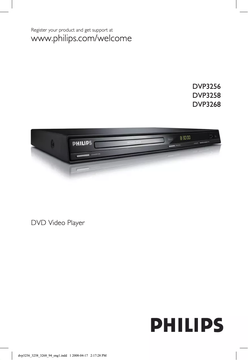Page 1 de la notice Manuel utilisateur Philips DVP3268