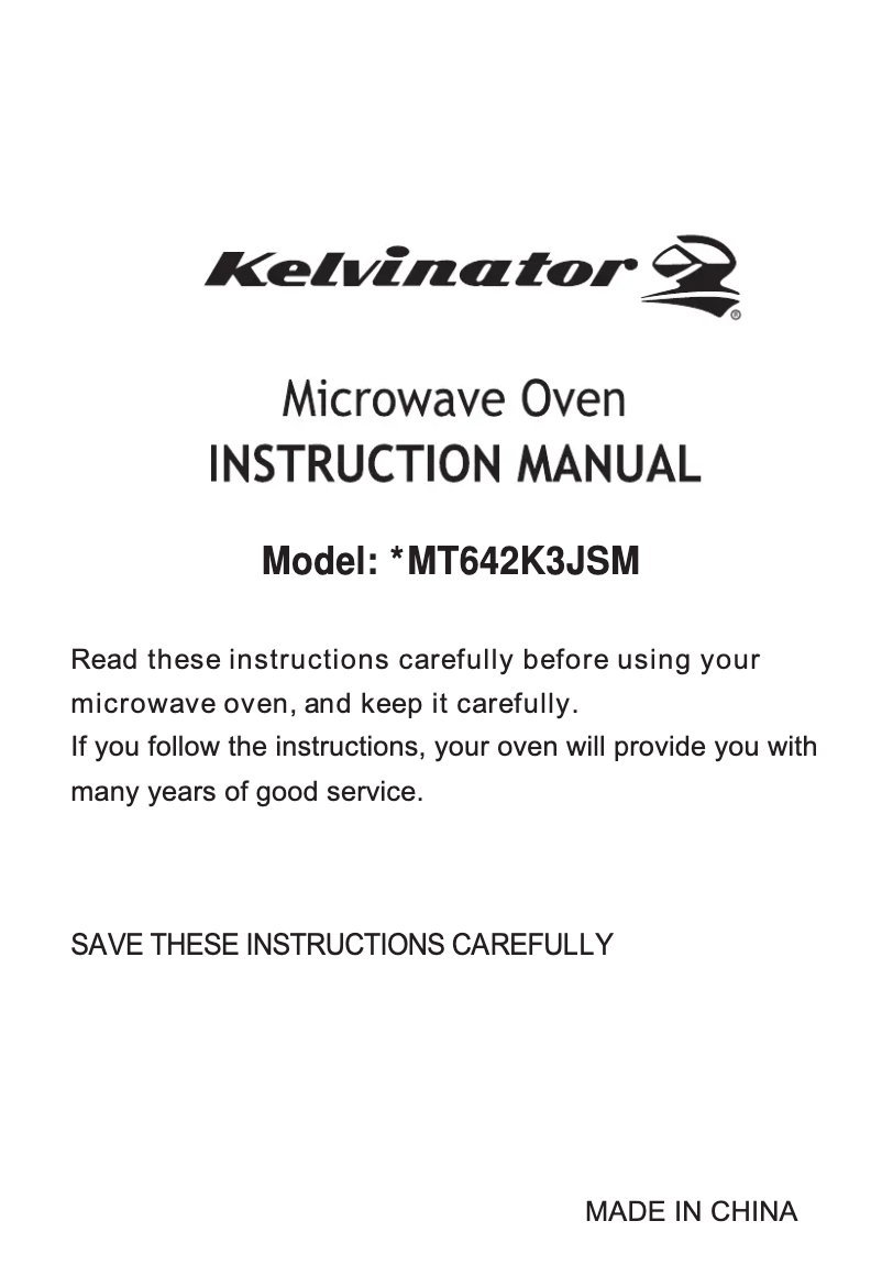 Page n°1 - Manuel utilisateur Kelvinator KMT642K3JSM