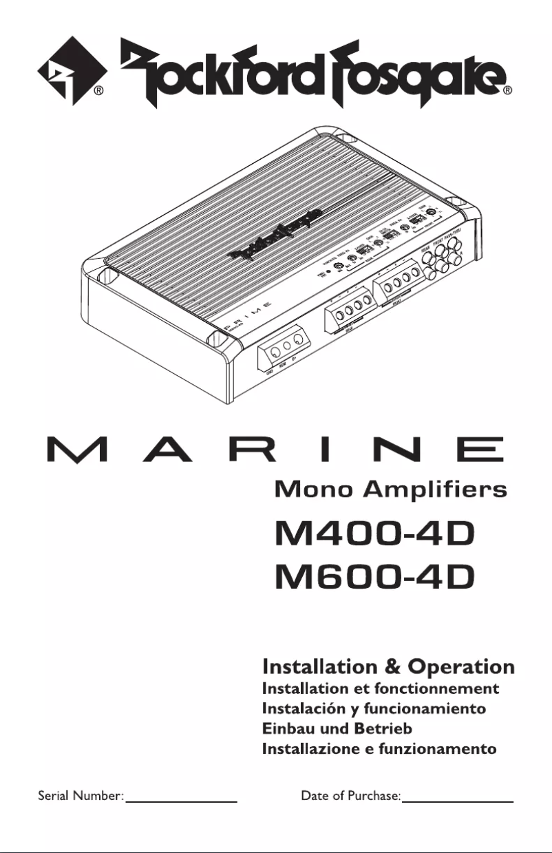 Page n°1 - Manuel utilisateur Rockford Fosgate M400-4D
