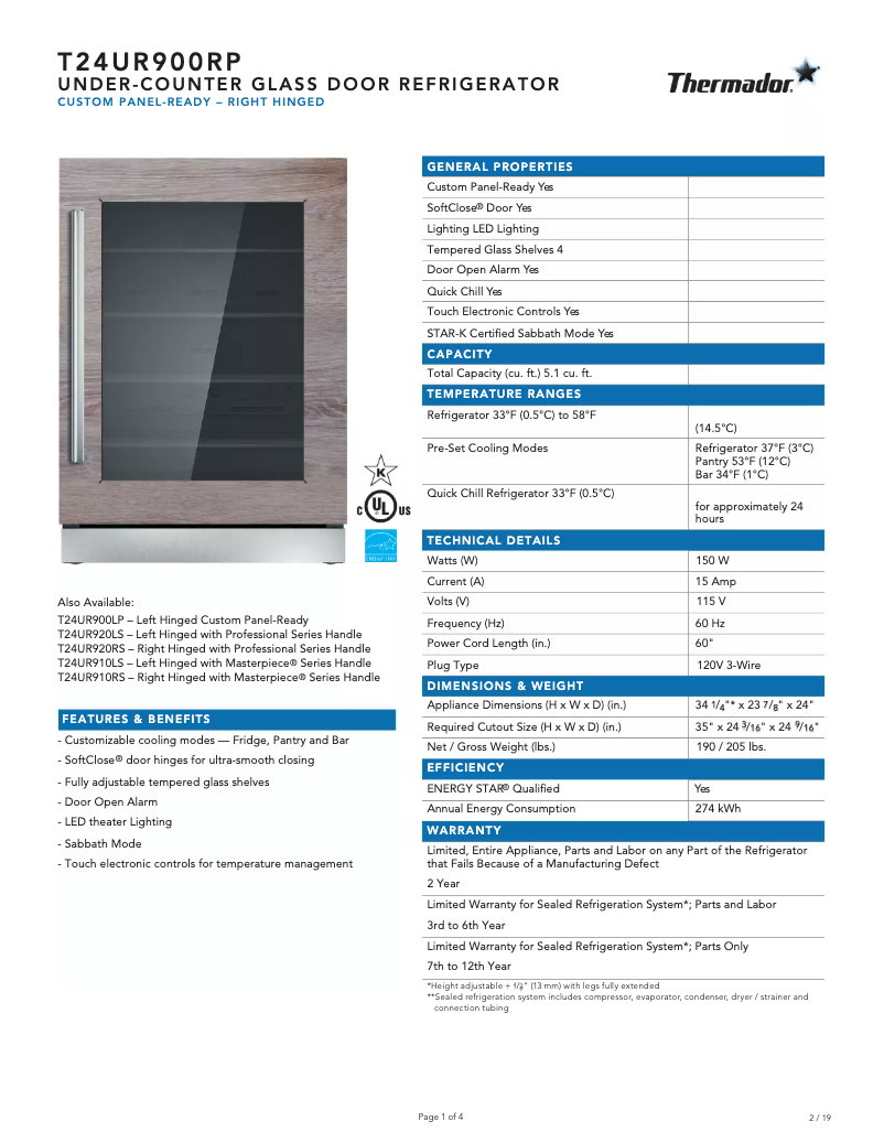 Image de la première page du manuel de l'appareil T24UR900RP