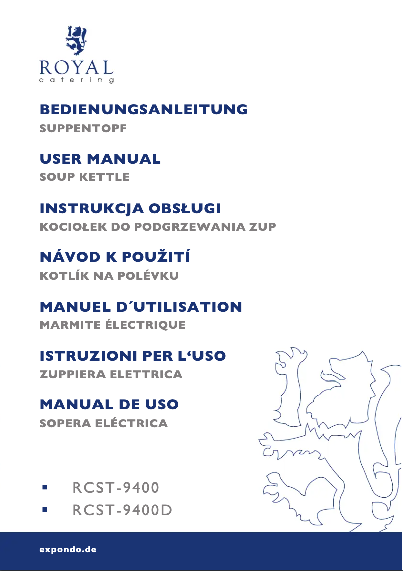 Page 1 de la notice Manuel utilisateur Royal Catering RCST-9400D