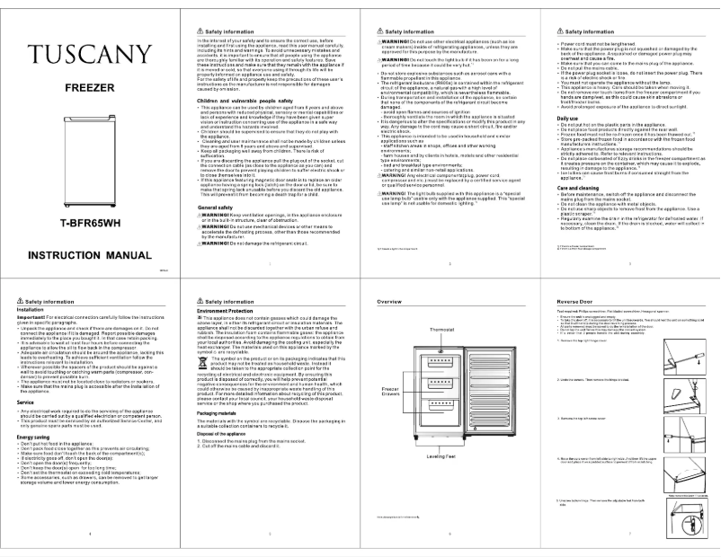 Page 1 de la notice Manuel utilisateur Tuscany T-BFR65WH