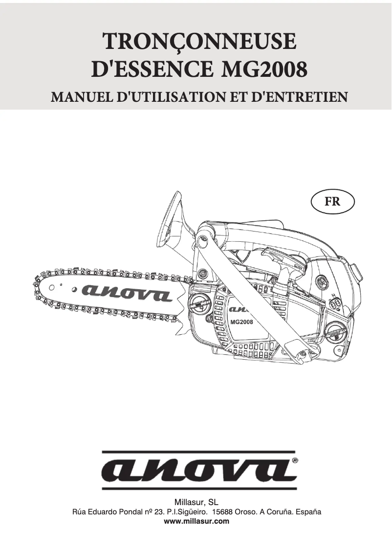 Page n°1 - Manuel utilisateur Anova MG2008