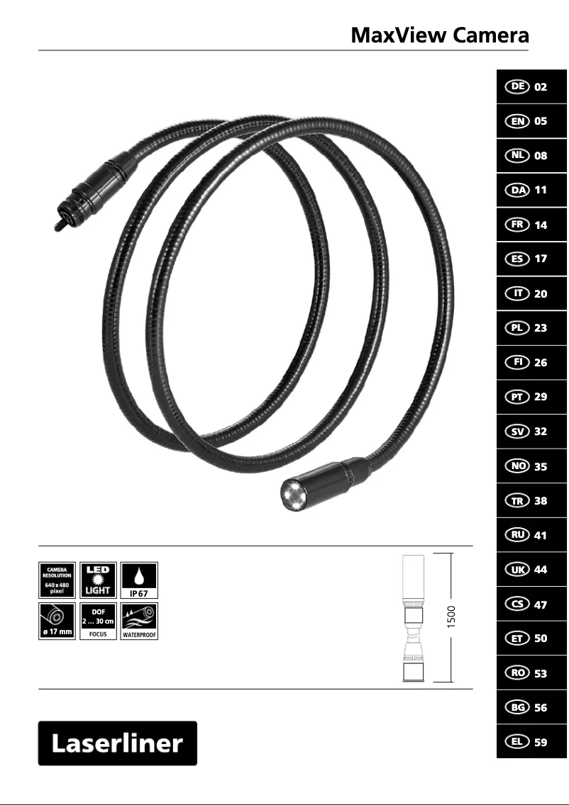 Page 1 de la notice Manuel utilisateur Laserliner MaxView Camera