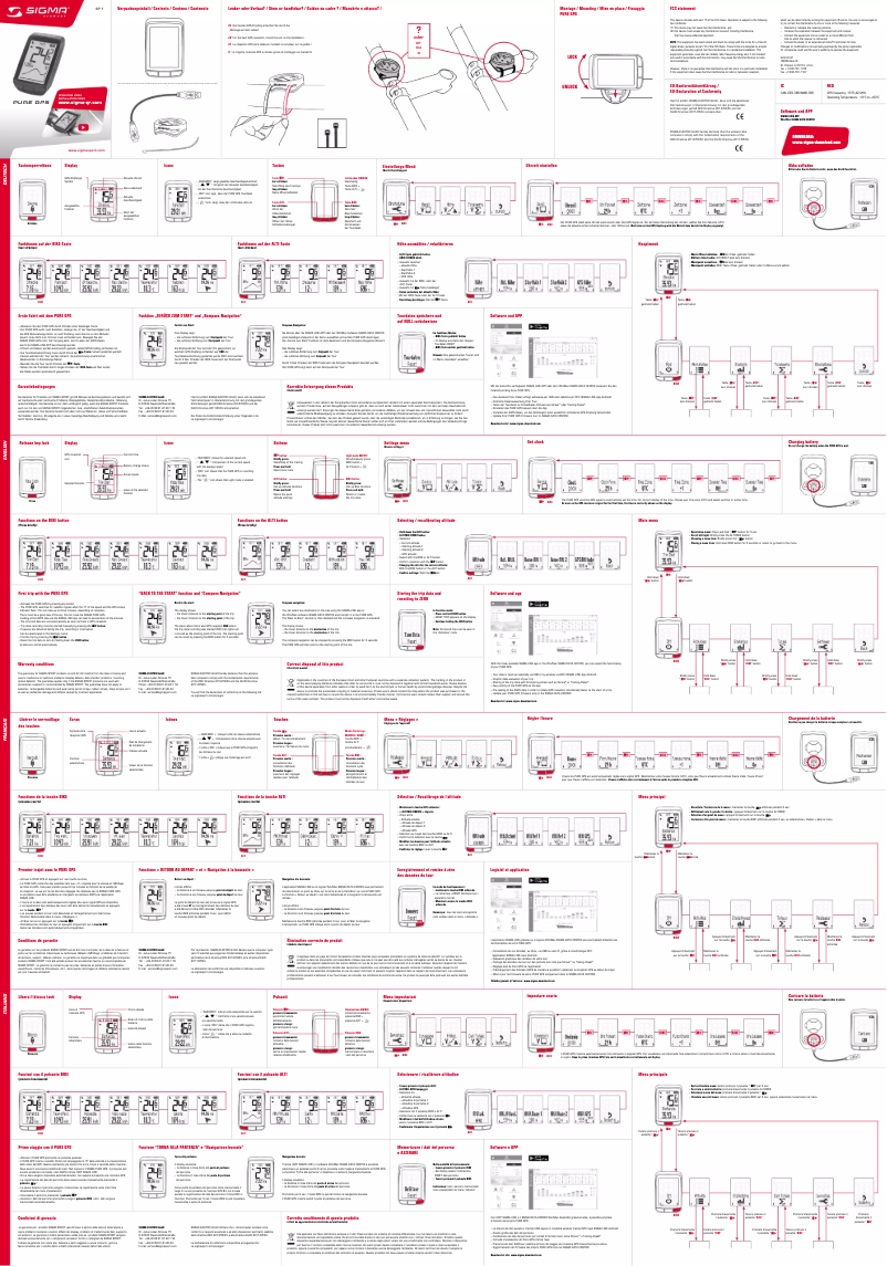 Page n°1 - Manuel utilisateur Sigma SP 1 Pure GPS