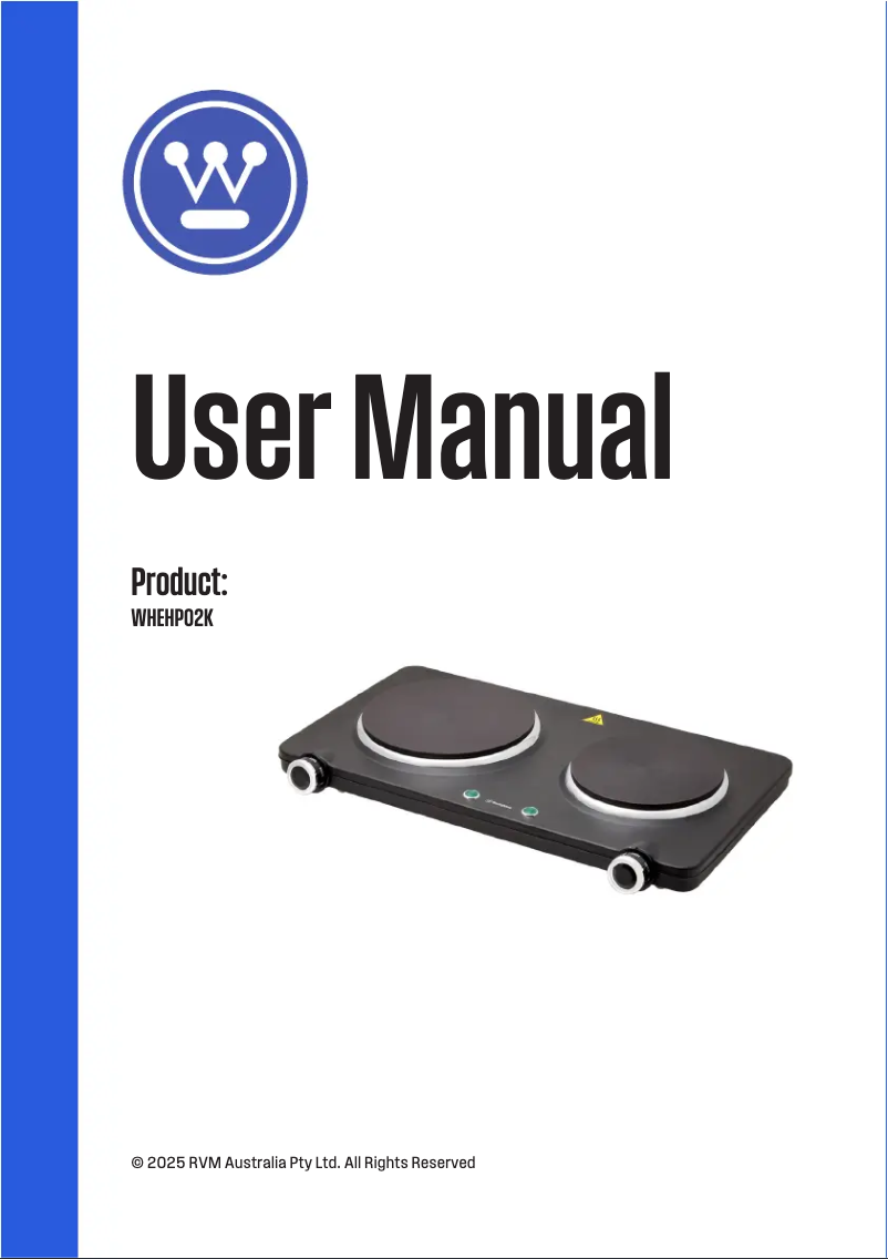 Page 1 de la notice Manuel utilisateur Westinghouse WHEHP02K