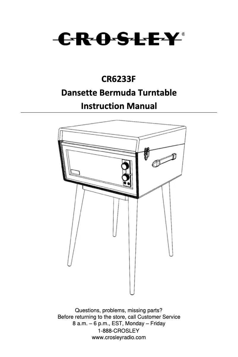 Page n°1 - Manuel utilisateur Crosley Bermuda CR6233E