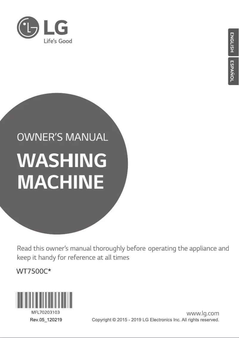 Página 1 del manual Manual de usuario LG WT7500CW