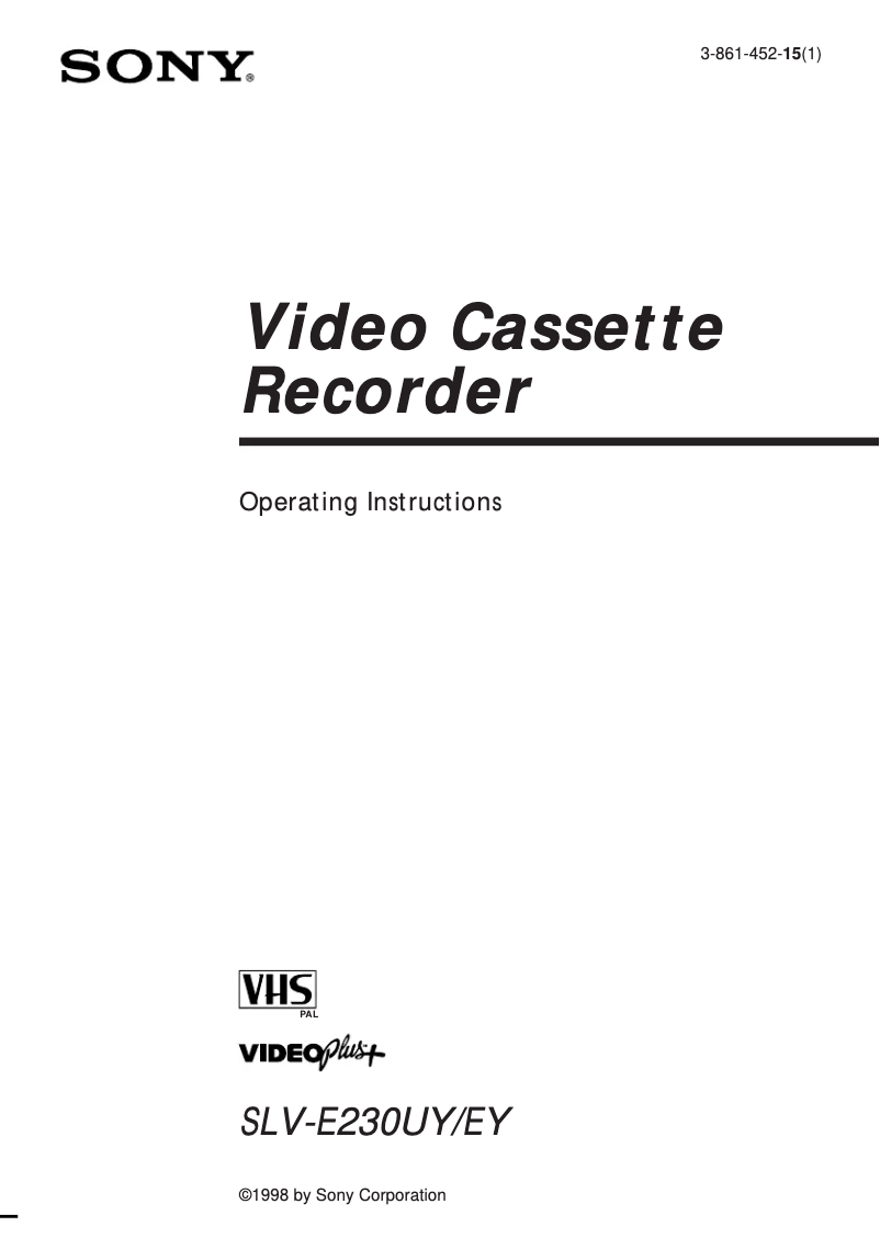 Image de la première page du manuel de l'appareil SLV-E230UY