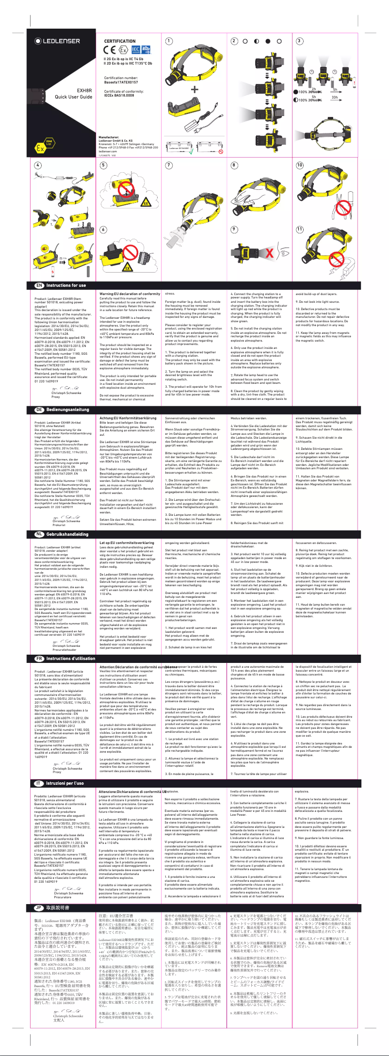 Página 1 del manual Manual de usuario Ledlenser EXH8R