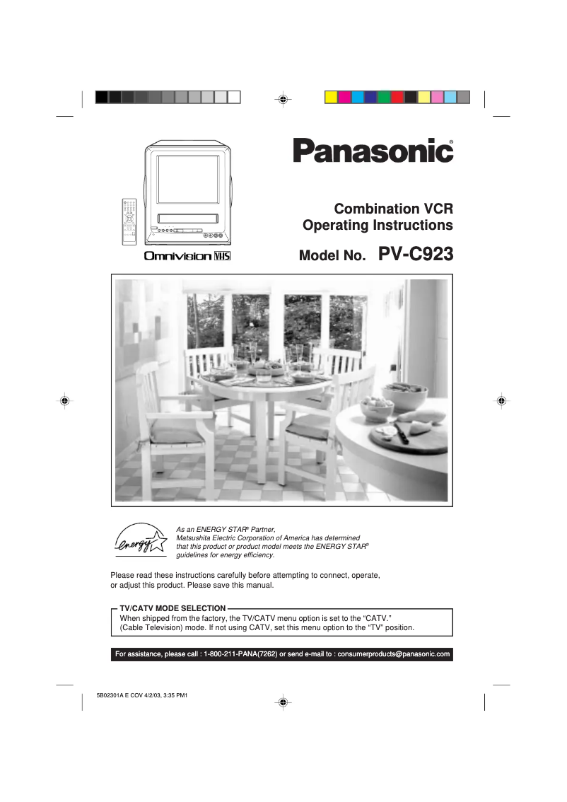 Página 1 del manual Manual de usuario Panasonic PV-C923