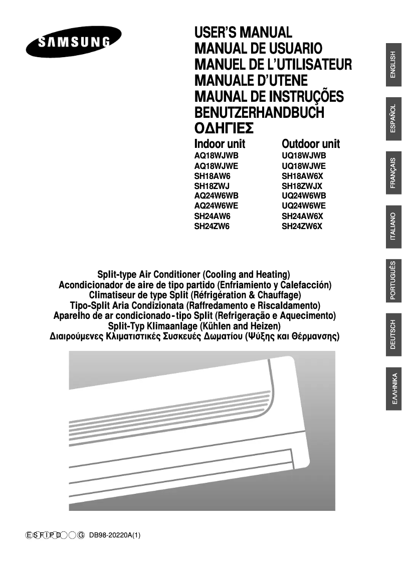 Page n°1 - Manuel utilisateur Samsung XUQ18WJWE6