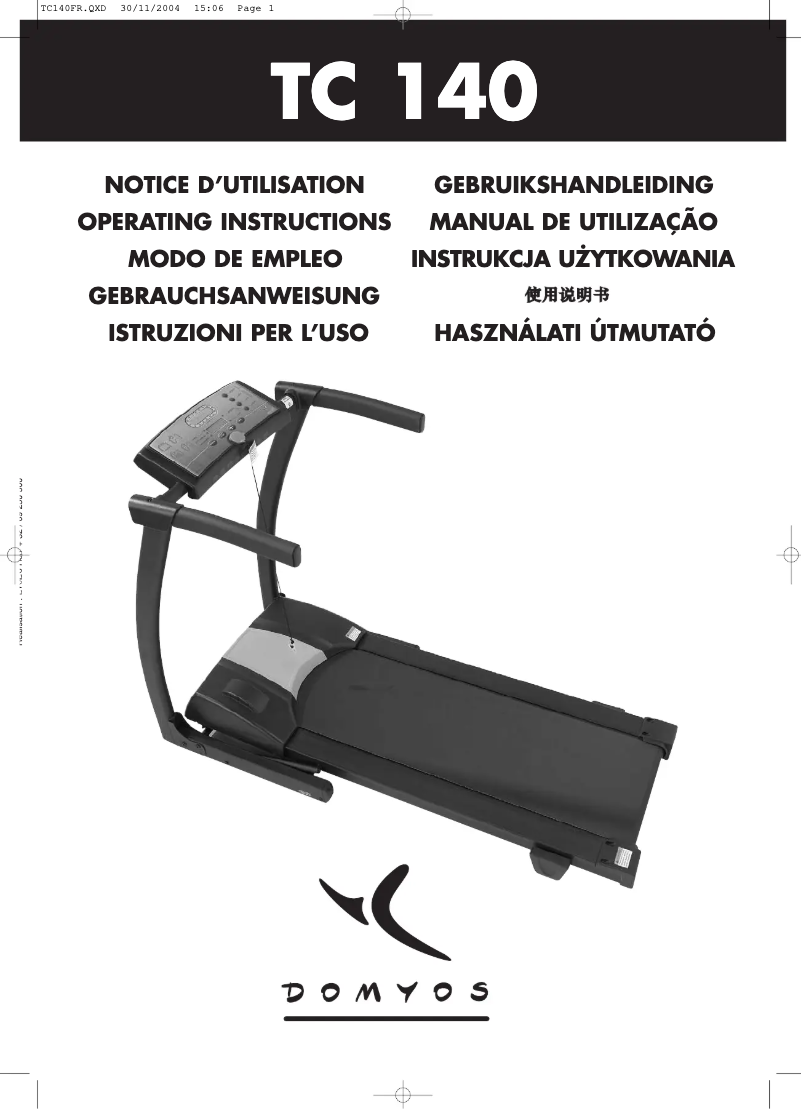 Page 1 de la notice Manuel utilisateur Domyos TC 140