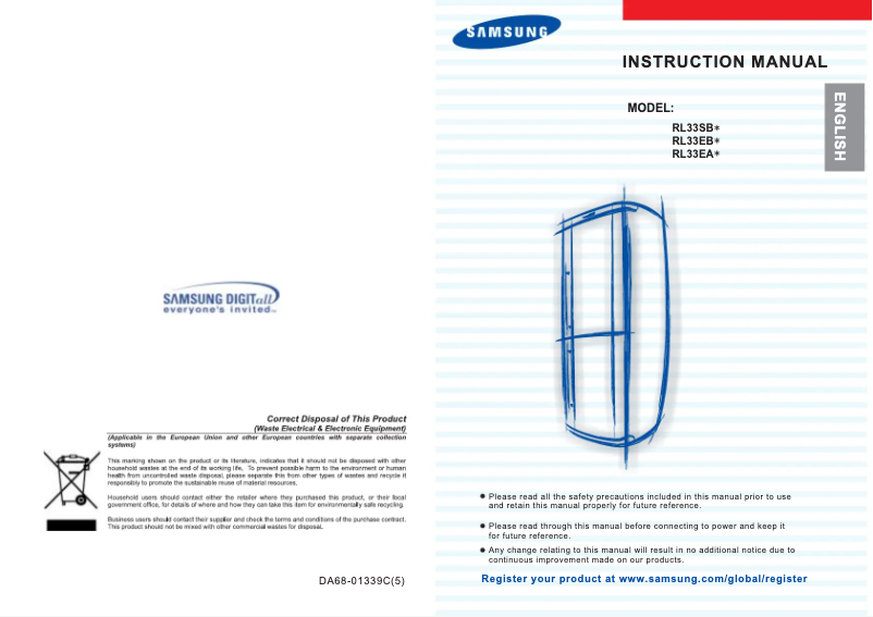 Page 1 de la notice Manuel utilisateur Samsung SRL316NW