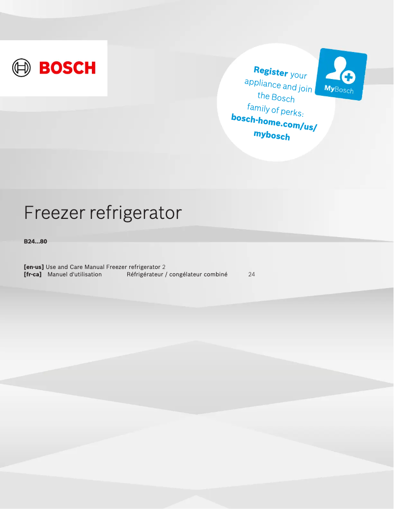 Page n°1 - Manuel utilisateur Bosch B24CB80ESB