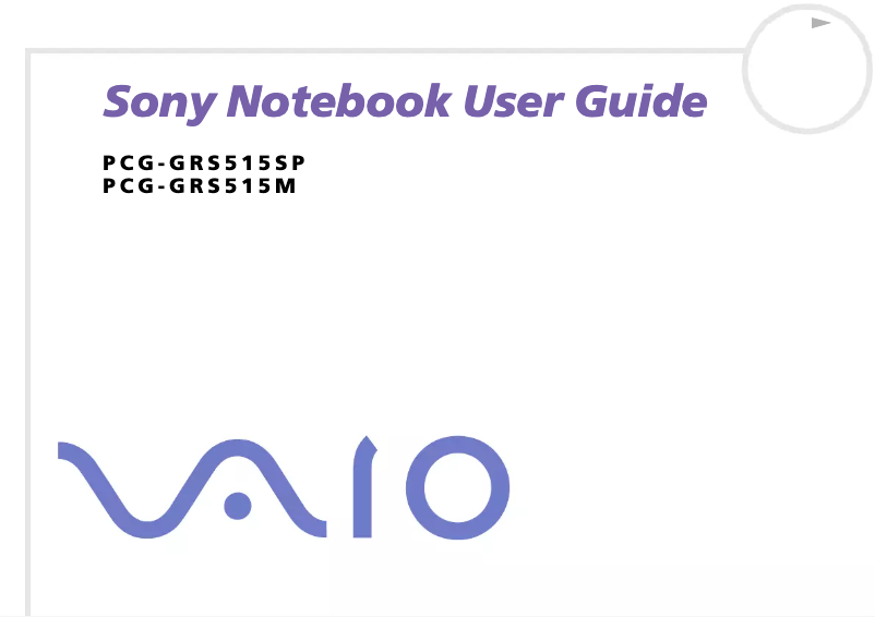 Página 1 del manual Manual de usuario Sony Vaio PCG-GRS515SP